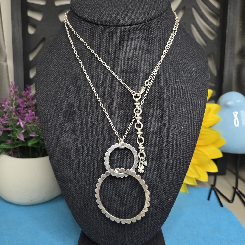 Lucky Brand Silver Double Circle Necklace
